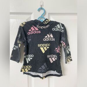 Adidas Baby Hoodie Black Multicolor Logo — Fits 12–18 Months